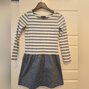 GAP Girls Striped Navy & White Dress with Chambray Skirt